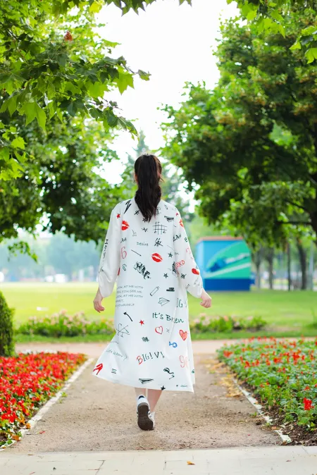 Passion model aktif, enerjik desenli tensel kimono üst giyim