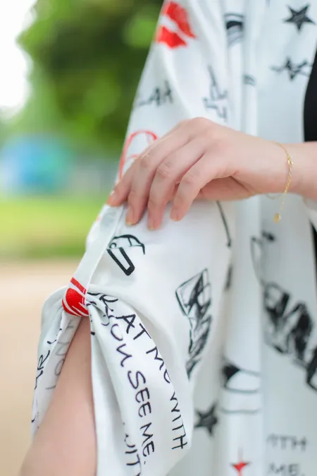 Passion model aktif, enerjik desenli tensel kimono üst giyim
