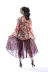 GIPSY ORANGE Model Çiçek Desenli Yaka ve Eteği Fırfırlı Uzun Kimono Elbise