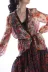 GIPSY ORANGE Model Çiçek Desenli Yaka ve Eteği Fırfırlı Uzun Kimono Elbise