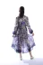 GIPSY LILAC Model Çiçek Desenli Yaka ve Eteği Fırfırlı Uzun Kimono Elbise