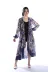 GIPSY LILAC Model Çiçek Desenli Yaka ve Eteği Fırfırlı Uzun Kimono Elbise